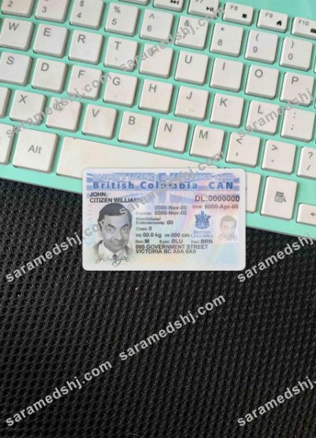 Canada province British Columbia driving license photolook FRONT